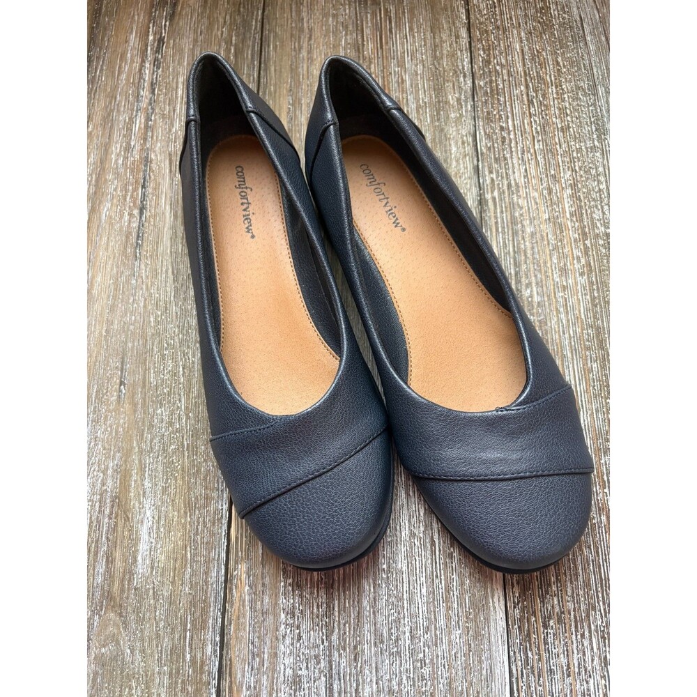 Comfortview Gab Shoes Womens 8.5M Navy Blue Comfort Slip-On Flats